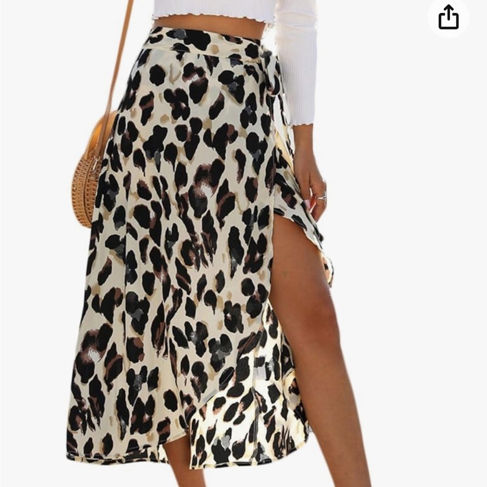 Animal Print Midi Skirt